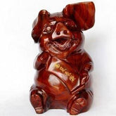 INPHIC-木雕風水擺飾紅木工藝品 生肖招財豬 可愛